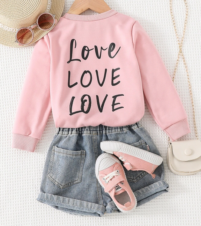 Sudadera con Estampado de Letras 'Love' - Rosa-2