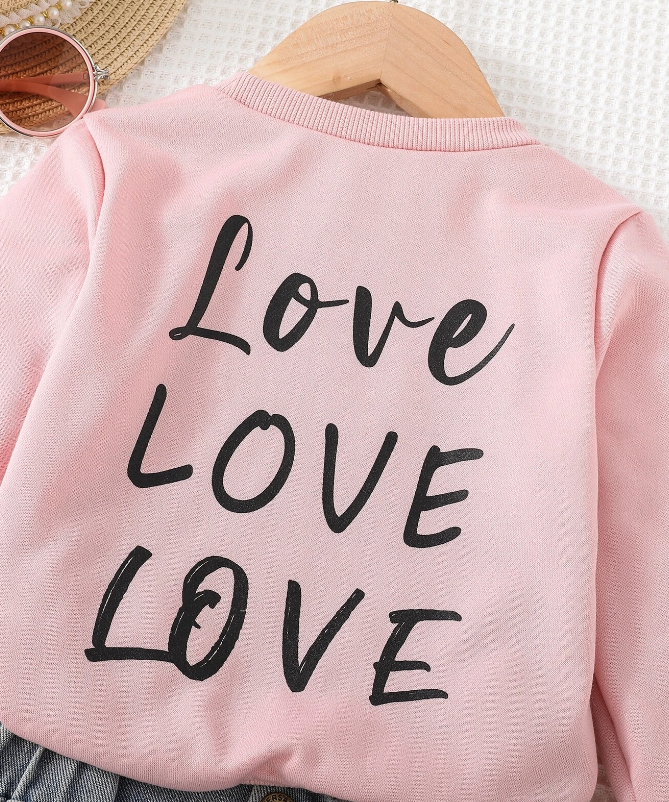 Sudadera con Estampado de Letras 'Love' - Rosa-3