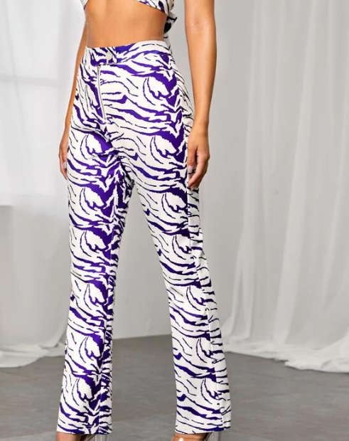 Pantalón de Pierna Recta con Estampado de Cebra-5