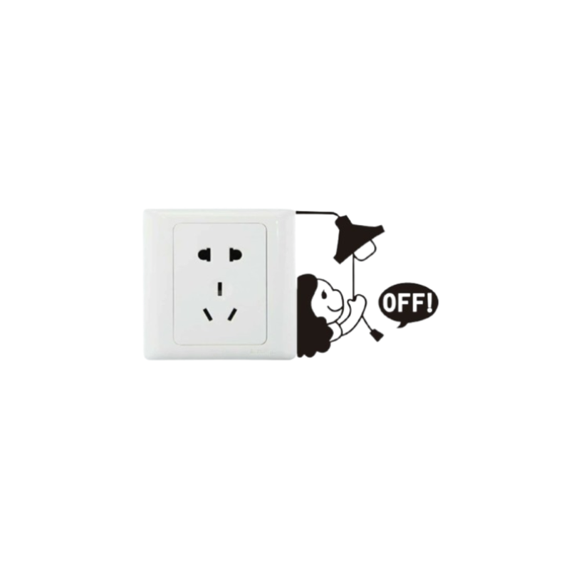 Adhesivo Decorativo "Niña con Lámpara y OFF"-0