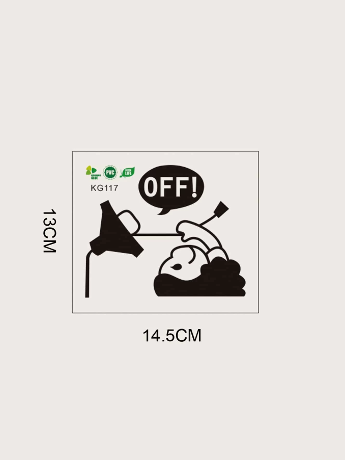 Adhesivo Decorativo "Niña con Lámpara y OFF"-3