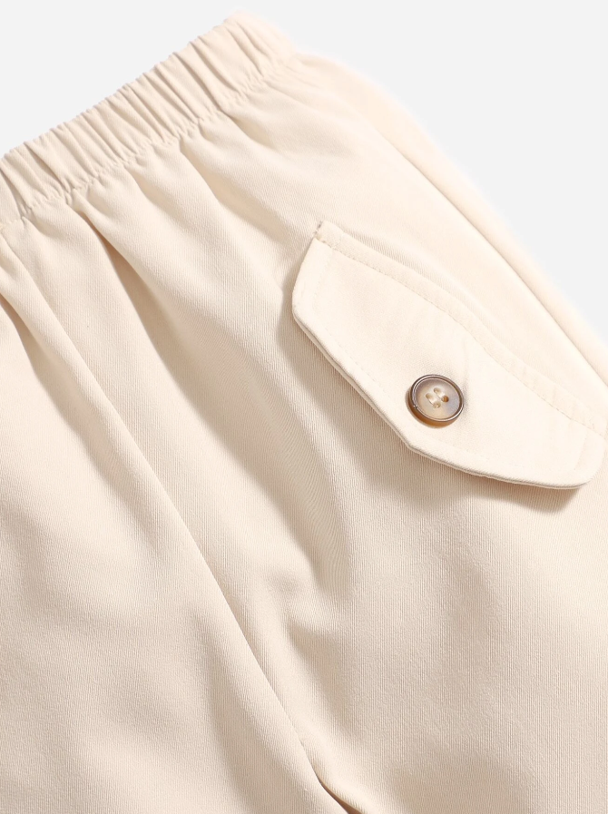 Pantalón Unisex Beige con Botones-3