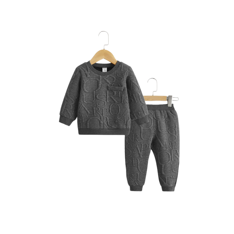 Conjunto de Sudadera y Pantalones Deportivos - Gris Oscuro-0