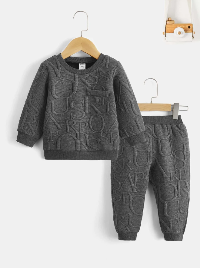 Conjunto de Sudadera y Pantalones Deportivos - Gris Oscuro-4