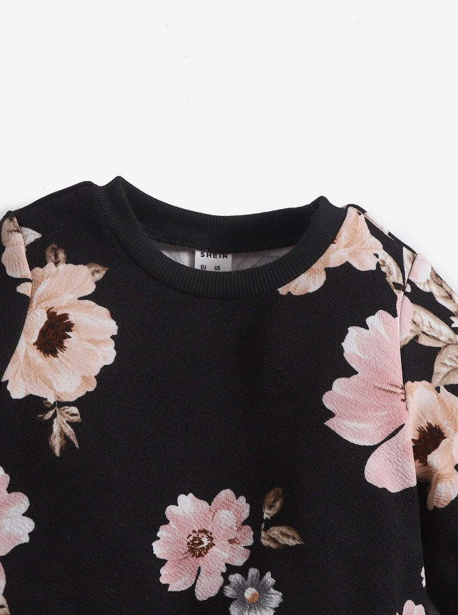 Sudadera de Niñas con Estampado Floral-4