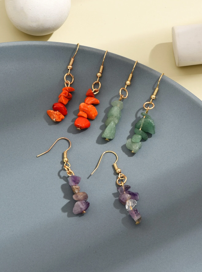 Pendientes Geométricos de Piedra-3