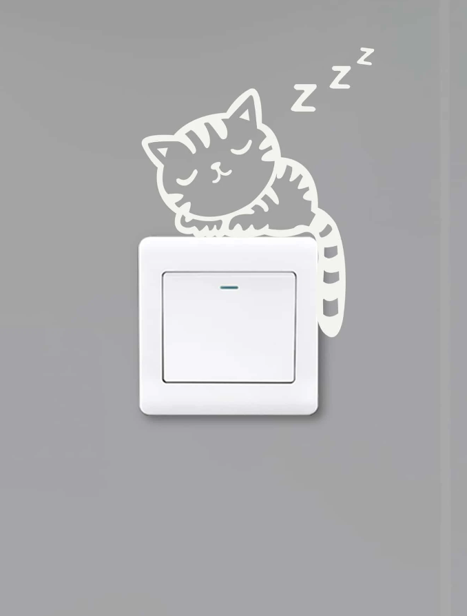 Adhesivo Decorativo "Gatito Dormilón para Interruptores"-2