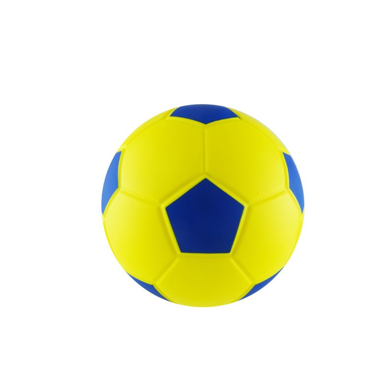 BALON ESPONJA PU. FUTBOL 8"  AMARILLO/AZUL-0