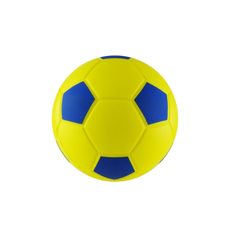 BALON ESPONJA PU. FUTBOL 8"  AMARILLO/AZUL-1