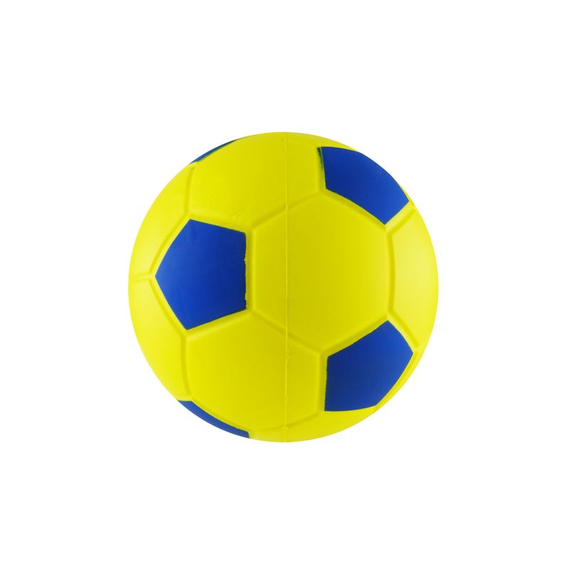 BALON ESPONJA PU. FUTBOL 8"  AMARILLO/AZUL-2