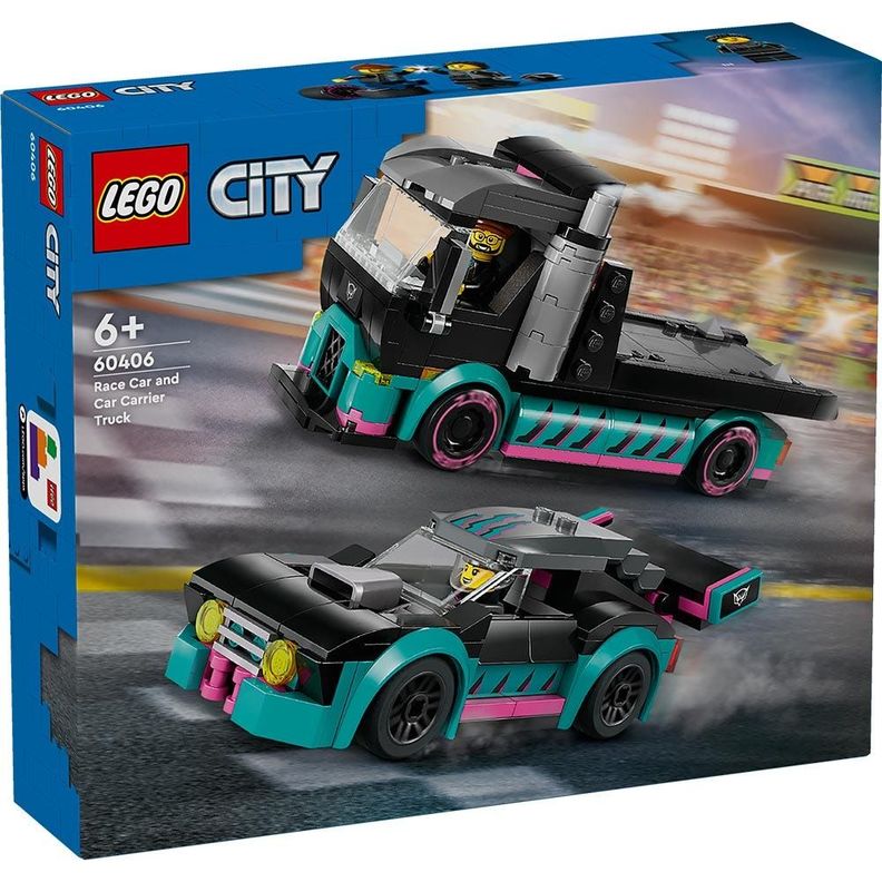 Lego City Auto De Carreras Y Camión De Transporte-0