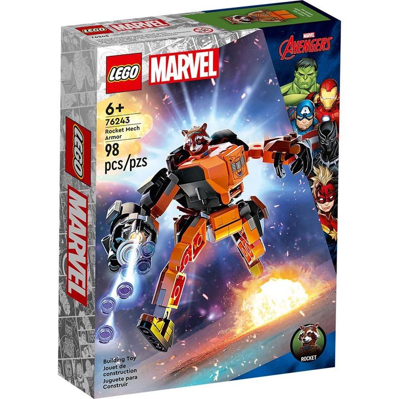 Lego Super Heroes Armadura Robótica D Rocket 76243 98 Piezas-0