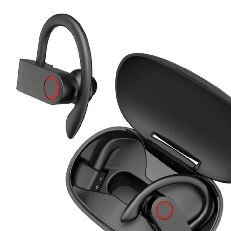 Audifonos Deportivos Inalambricos Linkon Bluetooth Estuche Recarga Earspcharge Color Negro