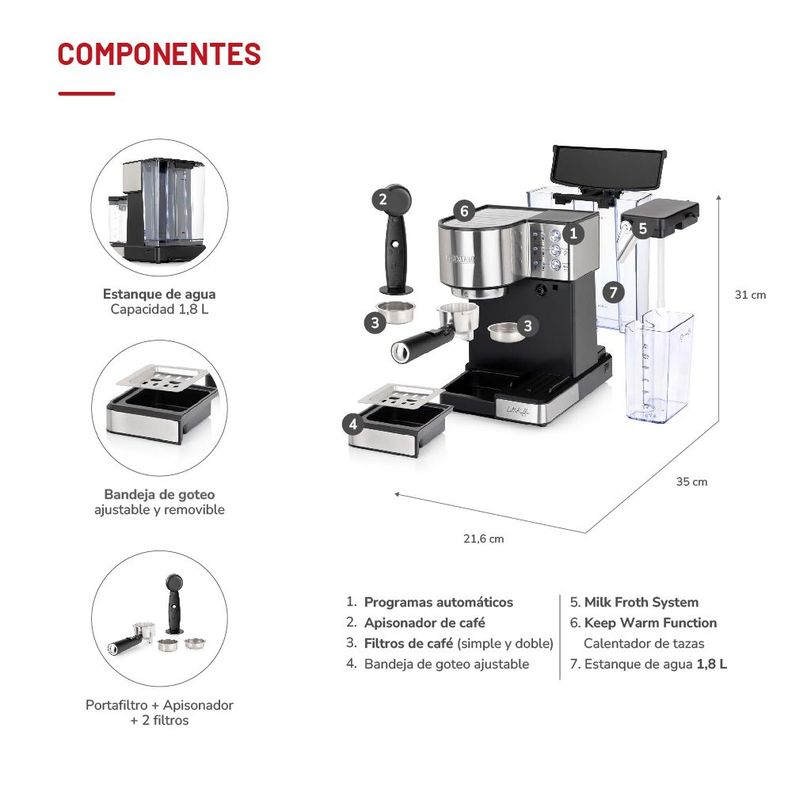 Cafetera Expresso Latekaffee TH-160DELi-4