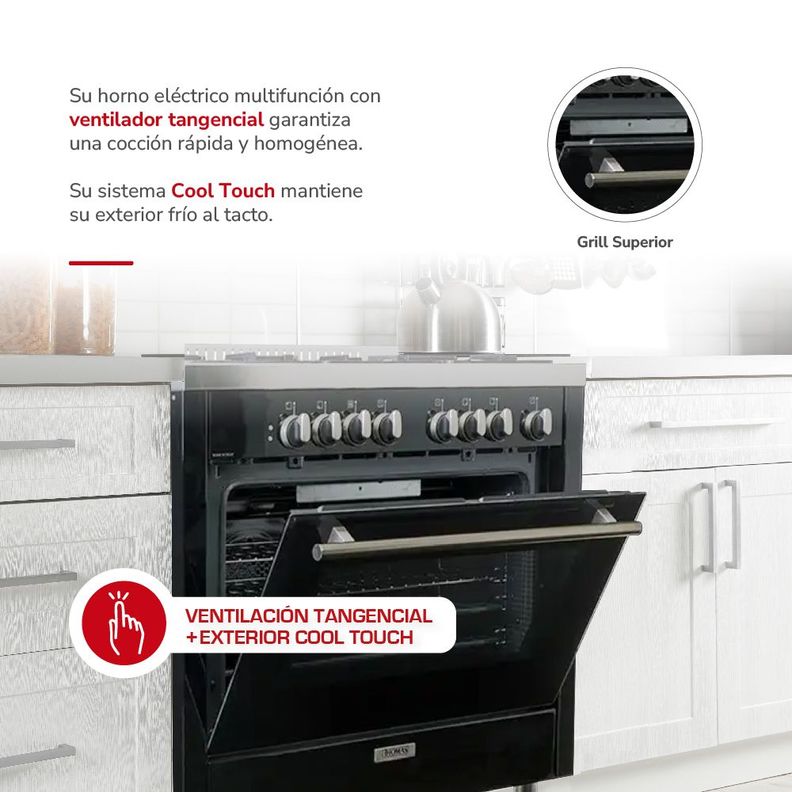 Cocina 5 quemadores horno de 104 Lts-3