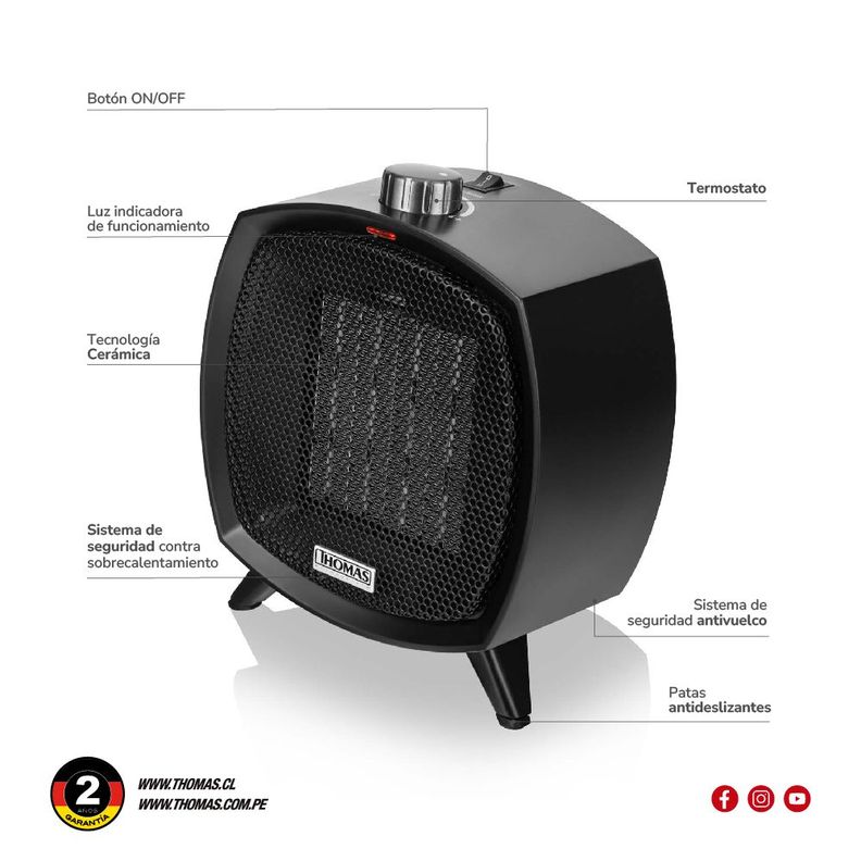 Termoventilador Cerámico Thomas TH-CH35-5