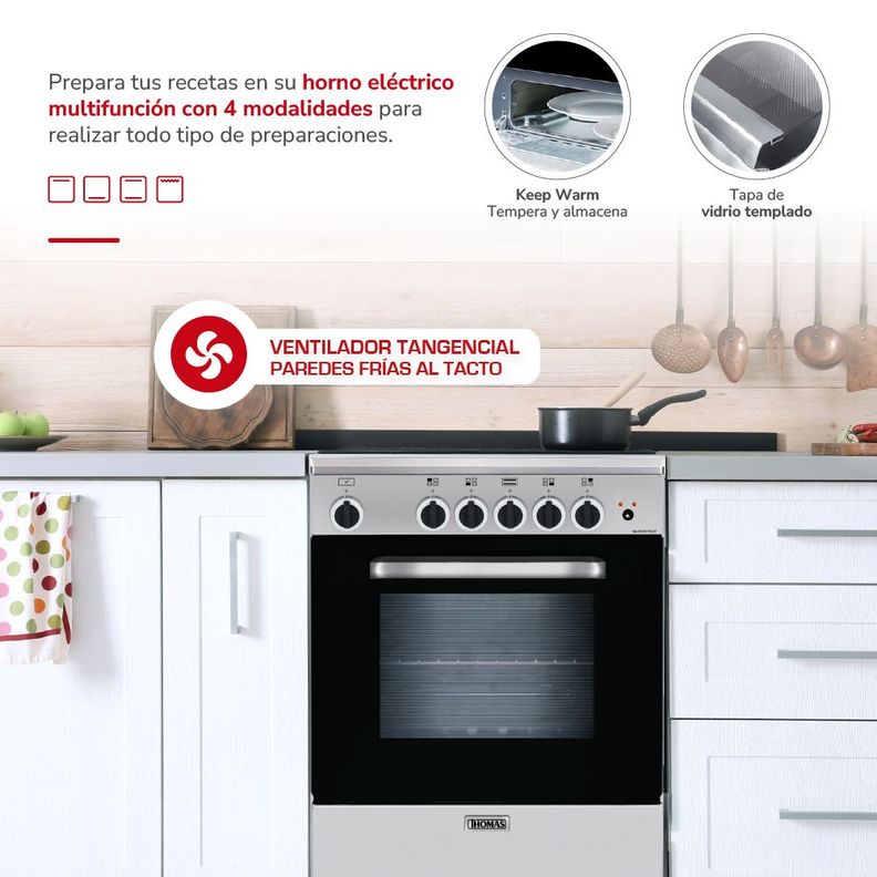 Cocina 4 quemadores horno de 70 Lts-2