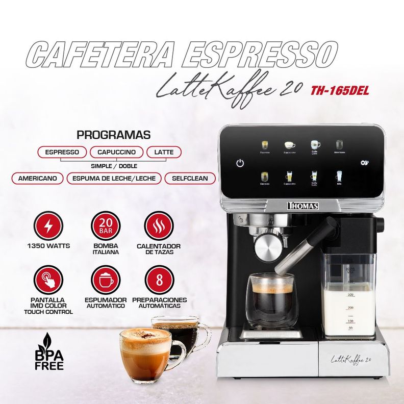 Cafetera Expresso Latekaffee 20 TH-165DEL-1