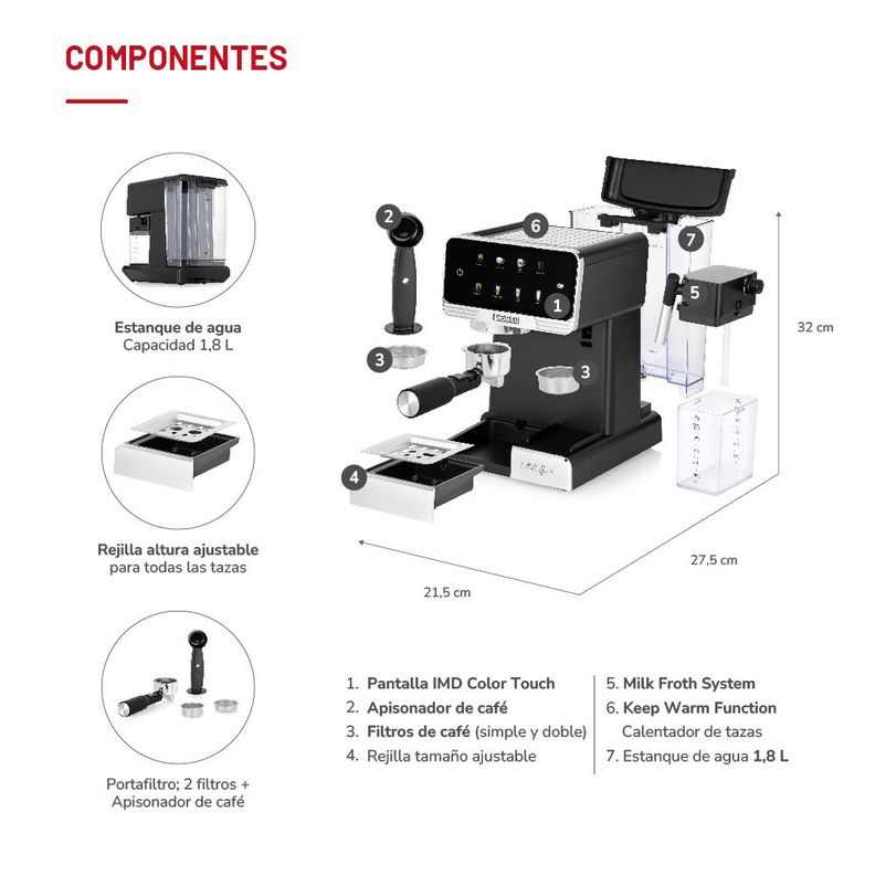 Cafetera Expresso Latekaffee 20 TH-165DEL-4