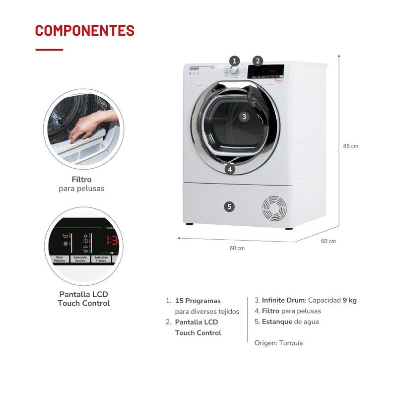 Secadora Eléctrica 9 Kg por Condensación-4