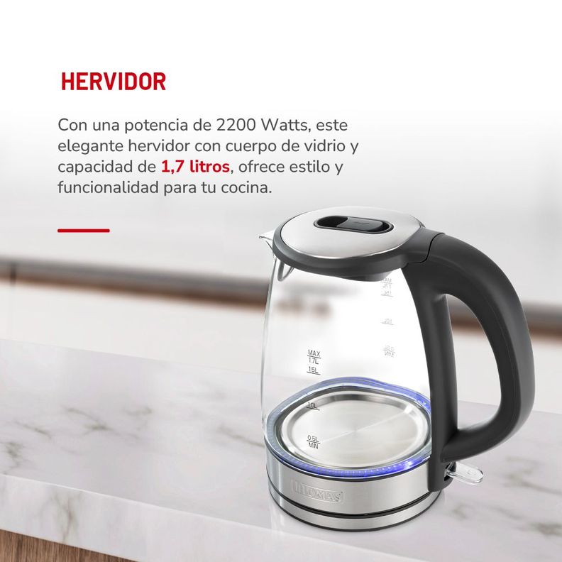 Hervidor de Vidrio 1,7lts TH-4725V-3