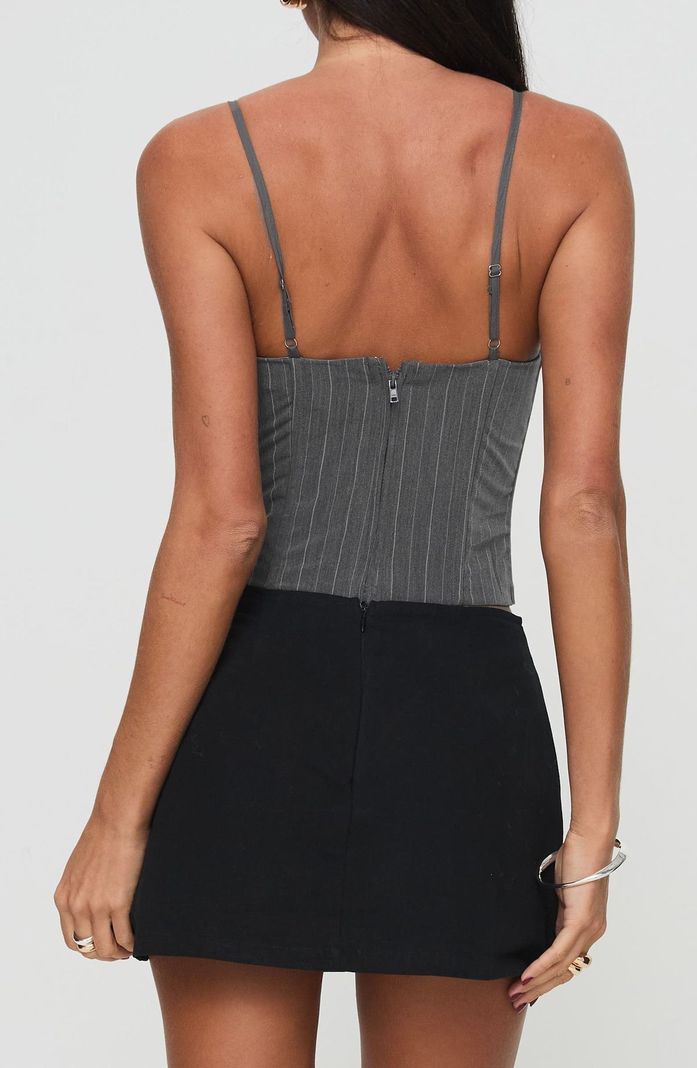 Top Gris Crop Corto-3