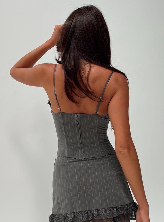 Top Gris Crop Corto-5