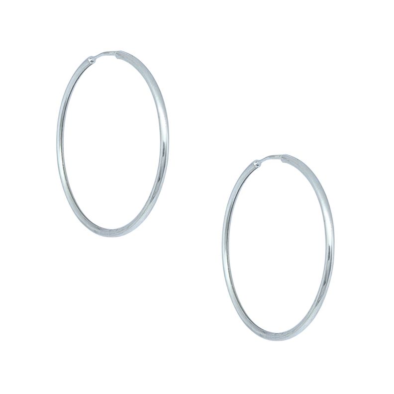 Aros Argollas Tubo Rodinados 36mm Plata 925