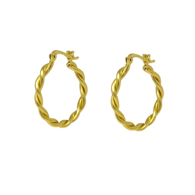 Aro Argolla Trenzada Enchapada en oro de 18k 30mm diametro