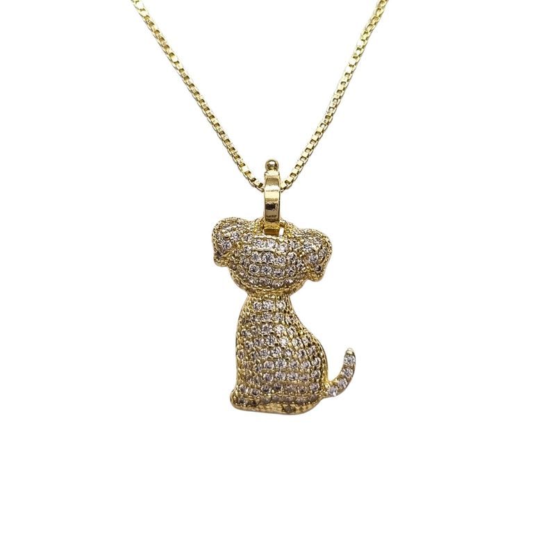 Collar Perrito Circones enchapado en oro de 18k