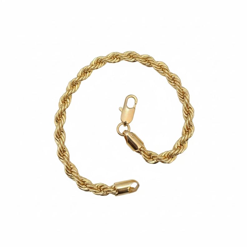 Pulsera Turbill n 20cm x 4mm Enchapada en Oro de 18k Dorado