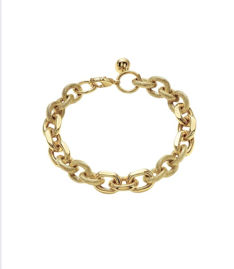Pulsera Eslabones Cascabel enchapado en oro de 18k Dorado