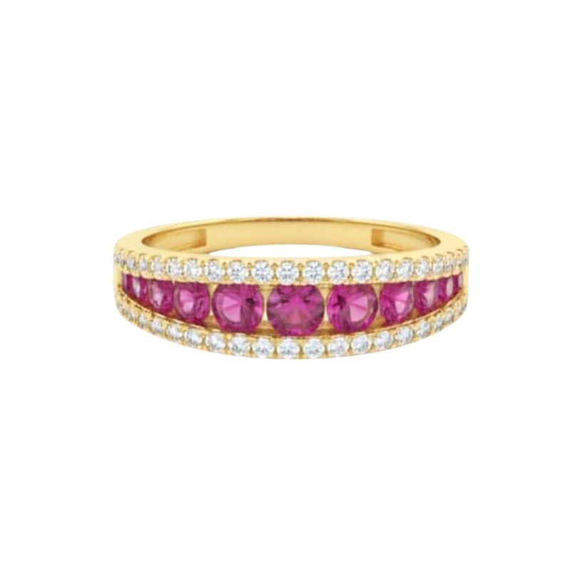 Anillo Oro 18k Triple Riel 17