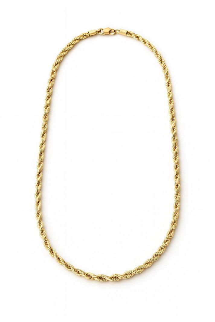 Cadena Turbillon 60cm Enchapado en Oro de 18k