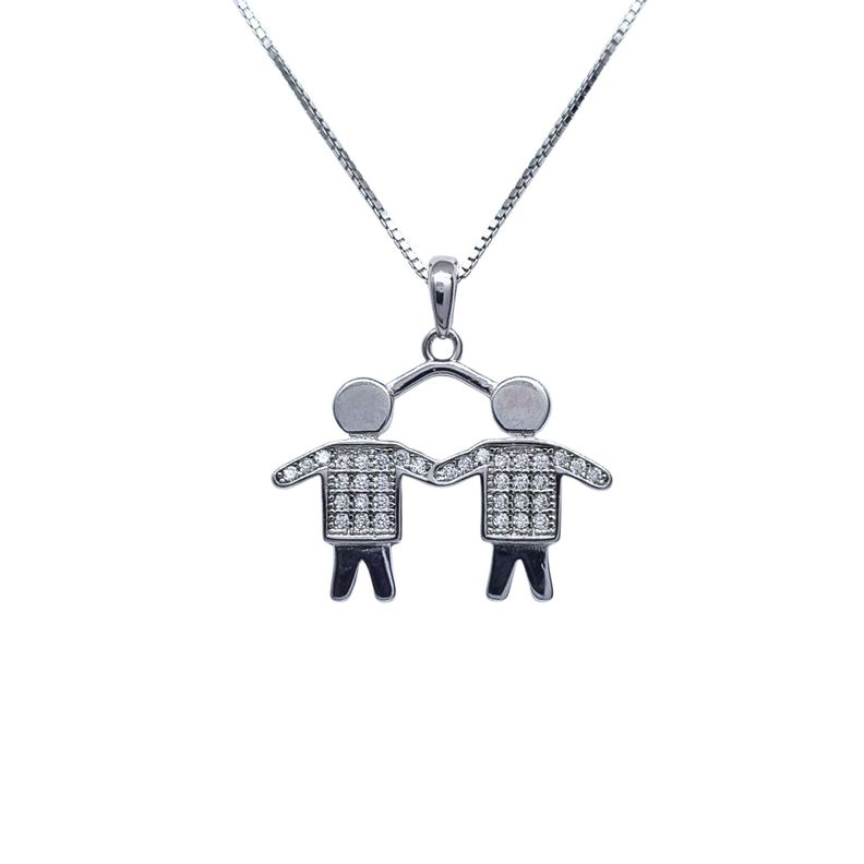 Collar Ninos 45cm Rodinado Plata 925