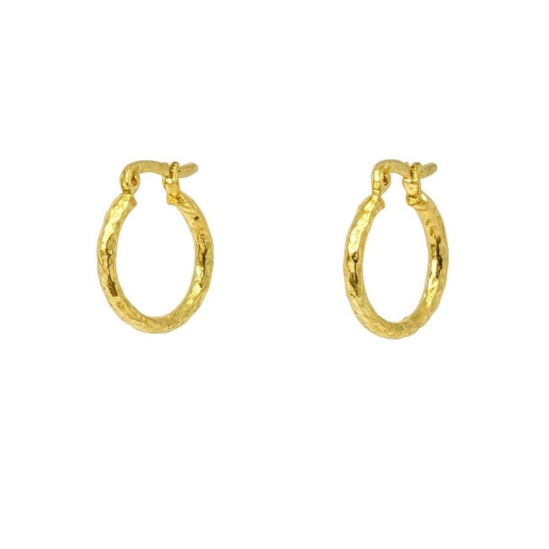 Aro Argolla Facetada Enchapada en Oro de 18k 14mm