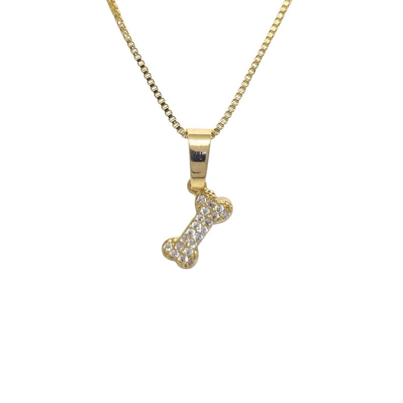 Collar Huesito Enchapada en Oro de 18k