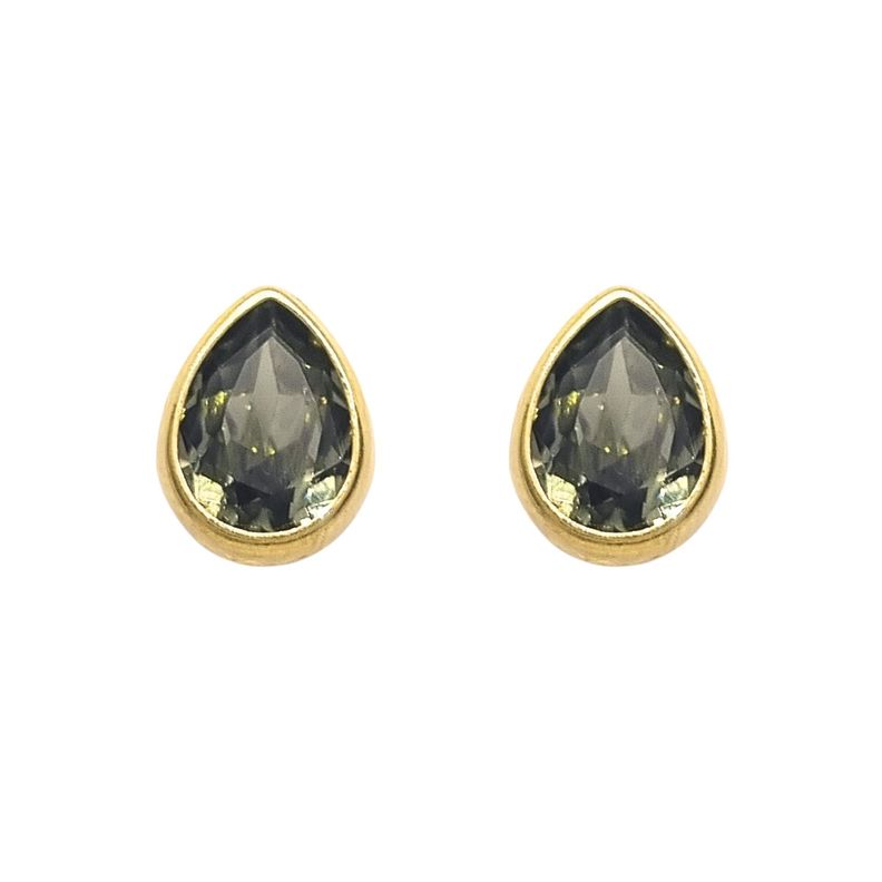 Aros Cristal Gota Plata 925 Banado en Oro