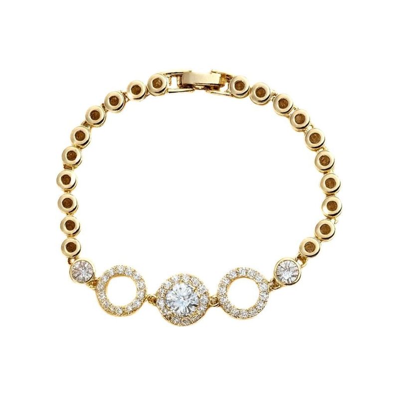 Pulsera Roseta Enchapada en oro 18k 18cm