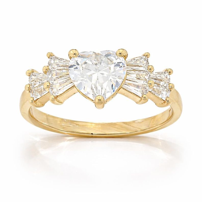Anillo Corazon enchapado en oro de 18k Dorado 16