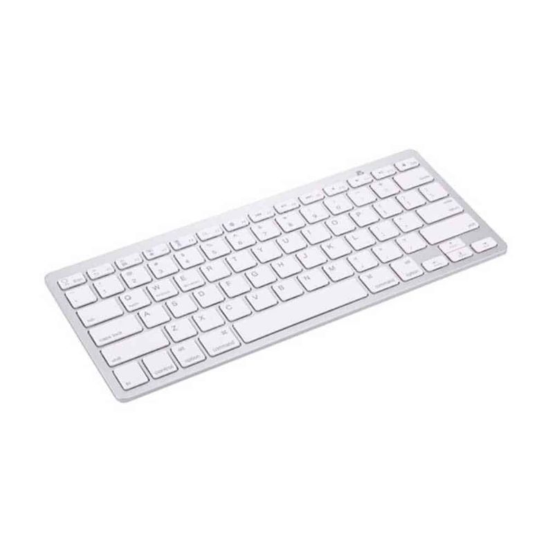 Teclado bluetooth Weibo WB-8022 QWERTY español latinoamérica plateado-0