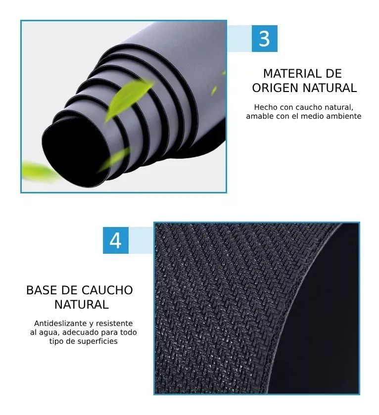 Mat Yoga Caucho Natural Para Ejercicios, 5mm Más Funda-4
