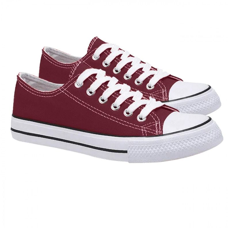 Zapatilla Urbana De lona Casual - Burdeo - 7076-2