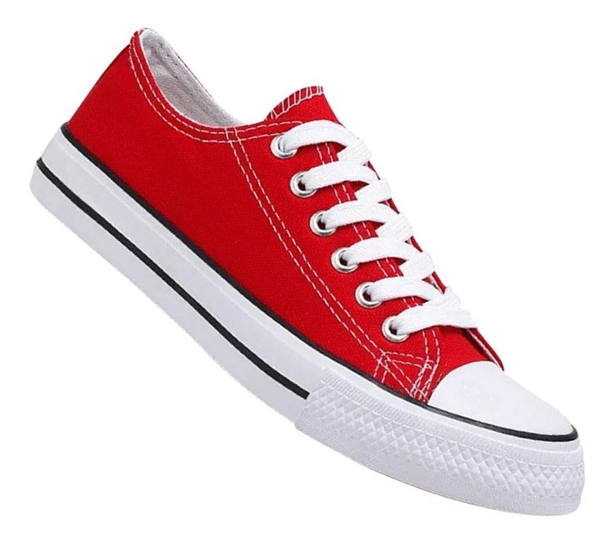 Zapatilla Urbana De Lona Unisex Casual - Rojo - 7088-0