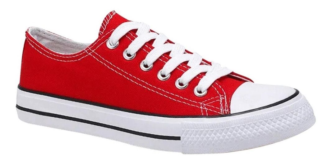 Zapatilla Urbana De Lona Unisex Casual - Rojo - 7088-1