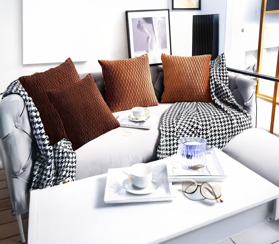 Fundas De Cojin Decorativa 45x45 moderna Cafe PACK 4 U