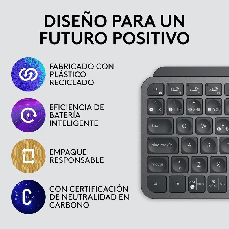 Teclado Bluetooth Logitech Master Series Mx Keys Mini Españo-4