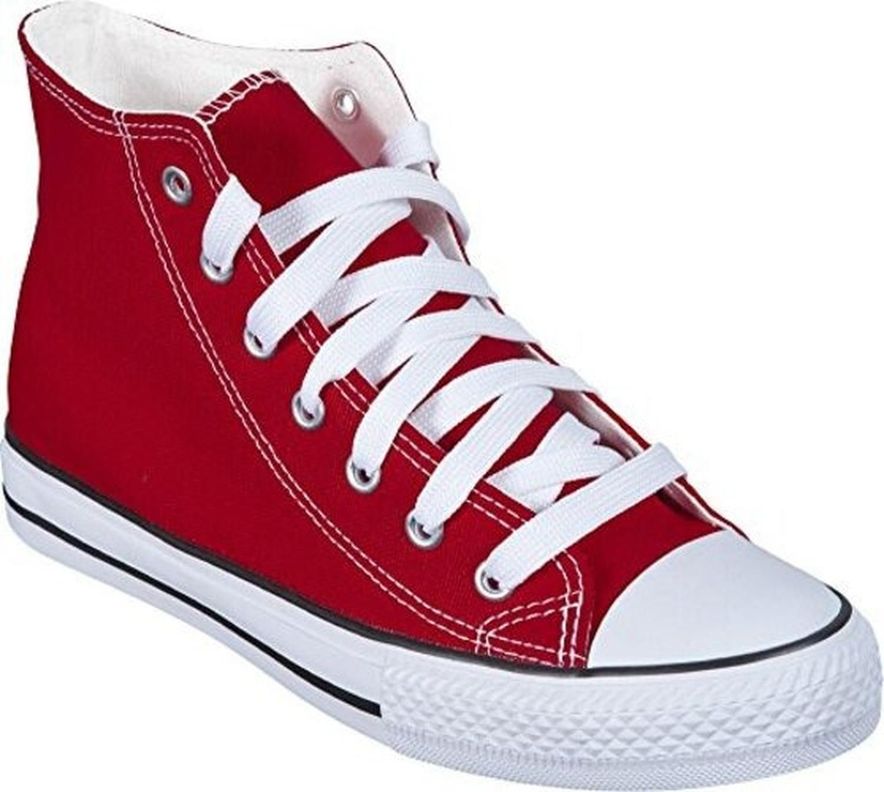 Zapatilla Urbana De lona Con Caña Casual Burdeo 7248-0