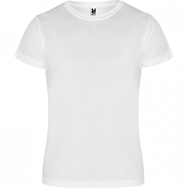 Polera Deportiva Unisex Poliéster Manga Corta Blanca