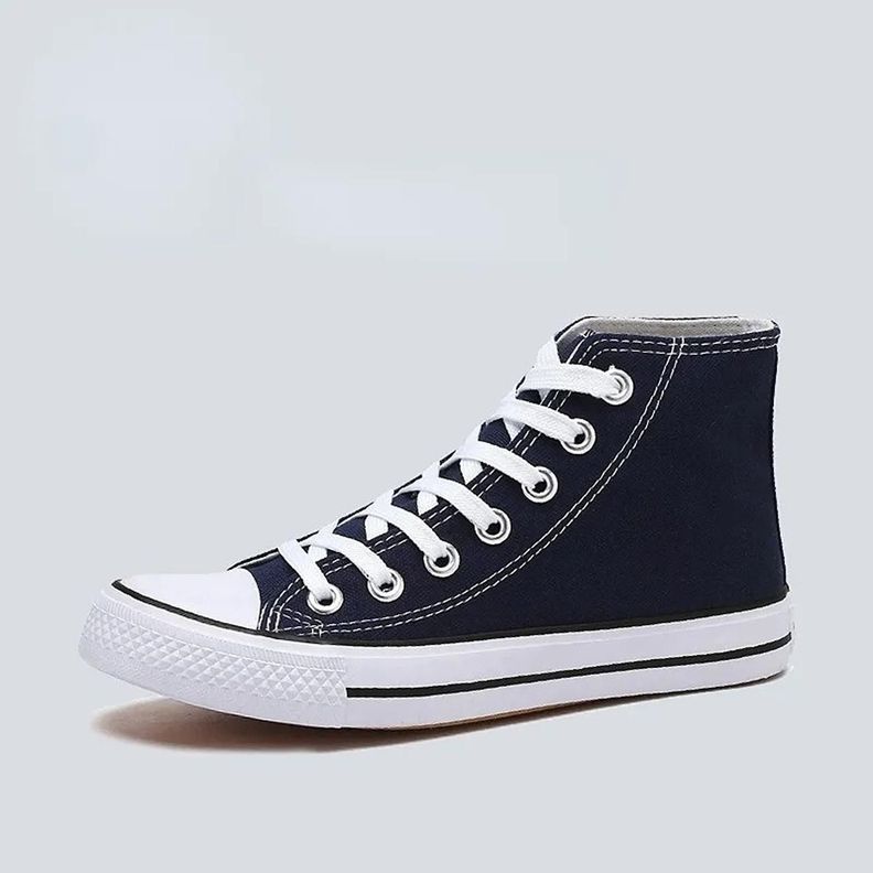 Zapatilla Urbana De lona Casual Caña Alta Neg-bla7252-0